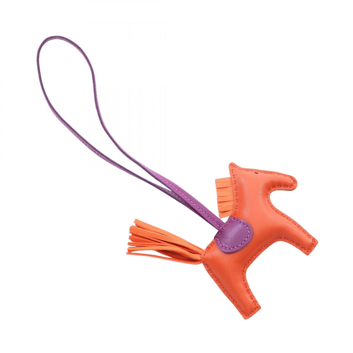 HERMES Rodeo PM Carnelian Lambskin Charm