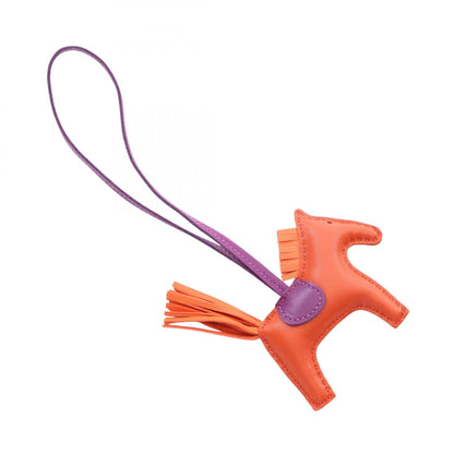 HERMES Rodeo PM Carnelian Lambskin Charm