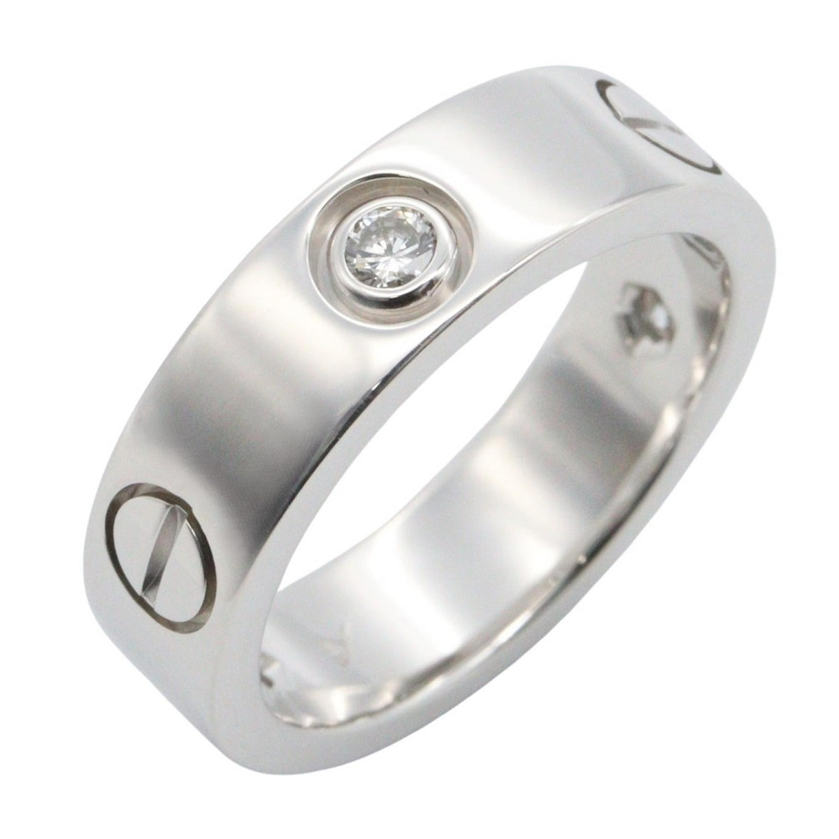 CARTIER K18WG Love Ring 3-Diamond Size JP 11