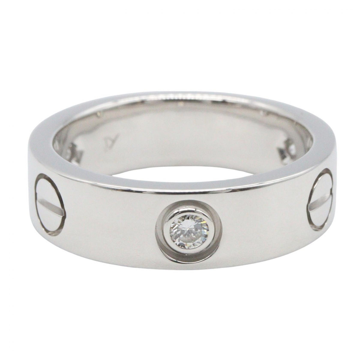 CARTIER K18WG Love Ring 3-Diamond Size JP 11
