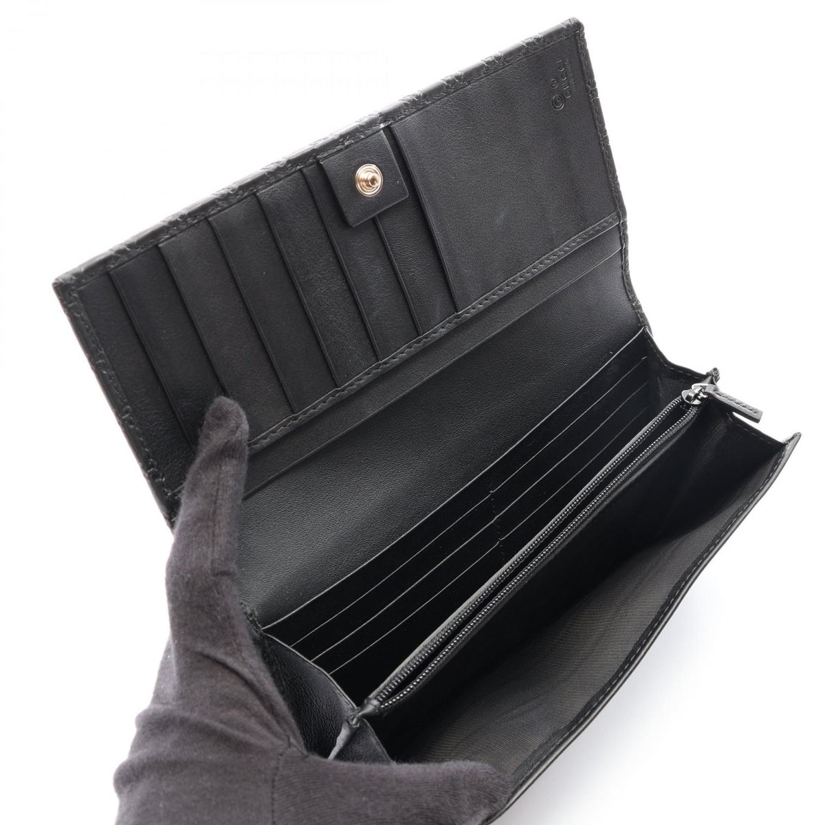 GUCCI Microguccissima Leather Wallet Black