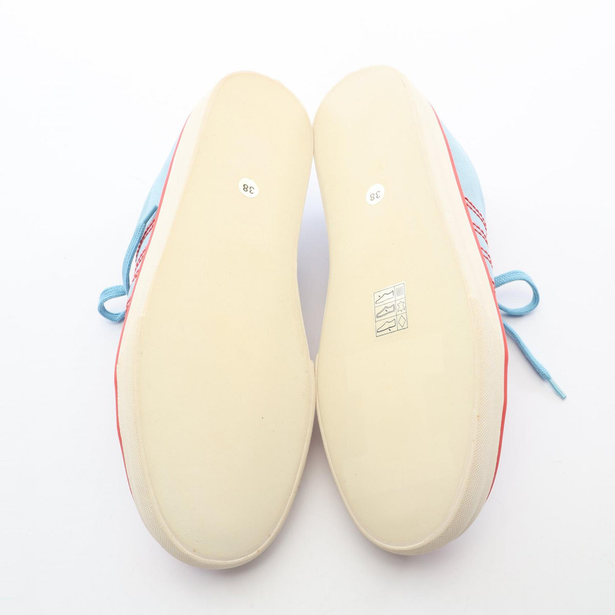 CHANEL Canvas Sneakers Blue Red Size 38