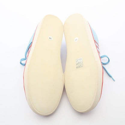 CHANEL Canvas Sneakers Blue Red Size 38