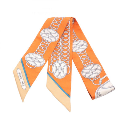 HERMES Twilly Lift Profile Scarf Orange