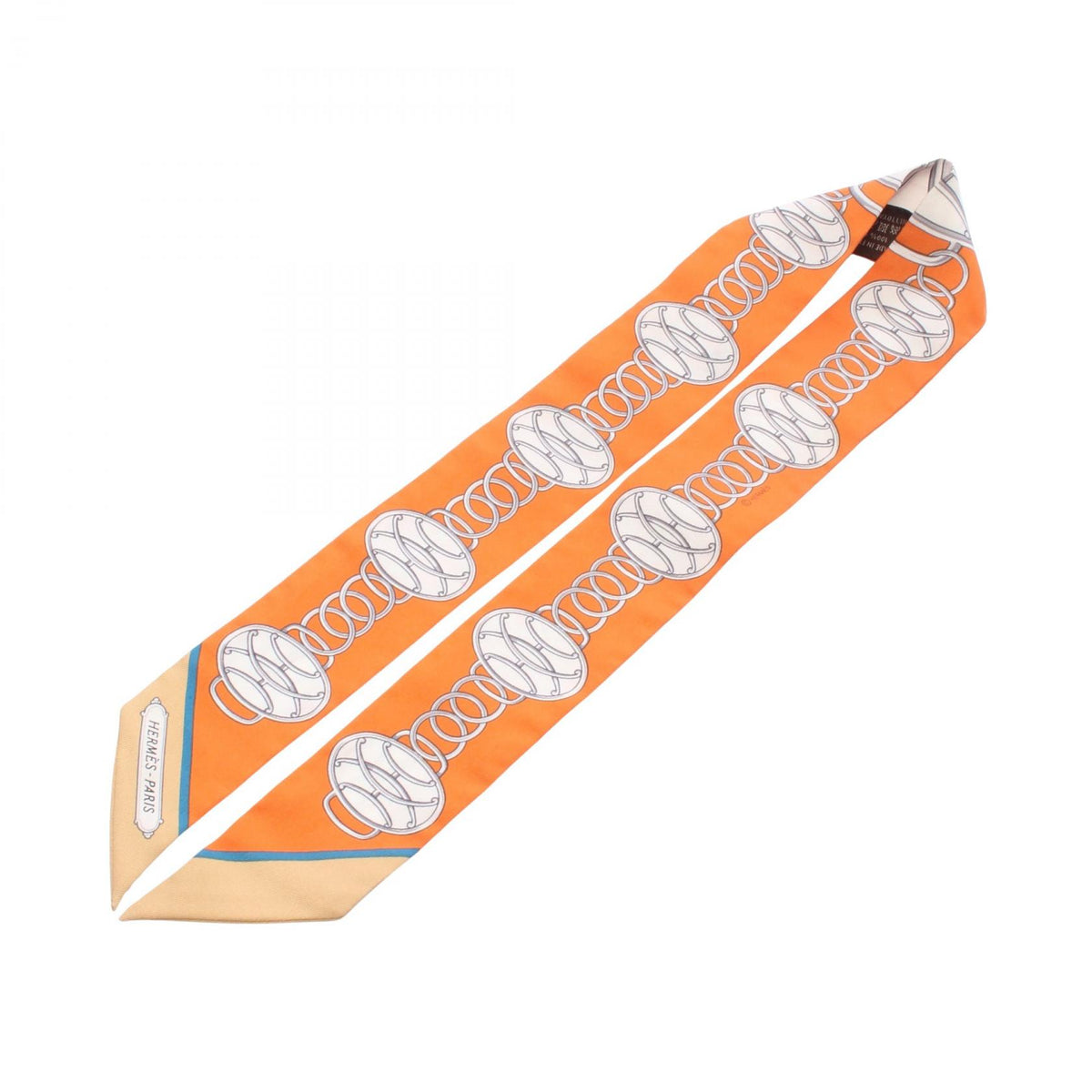 HERMES Twilly Lift Profile Scarf Orange