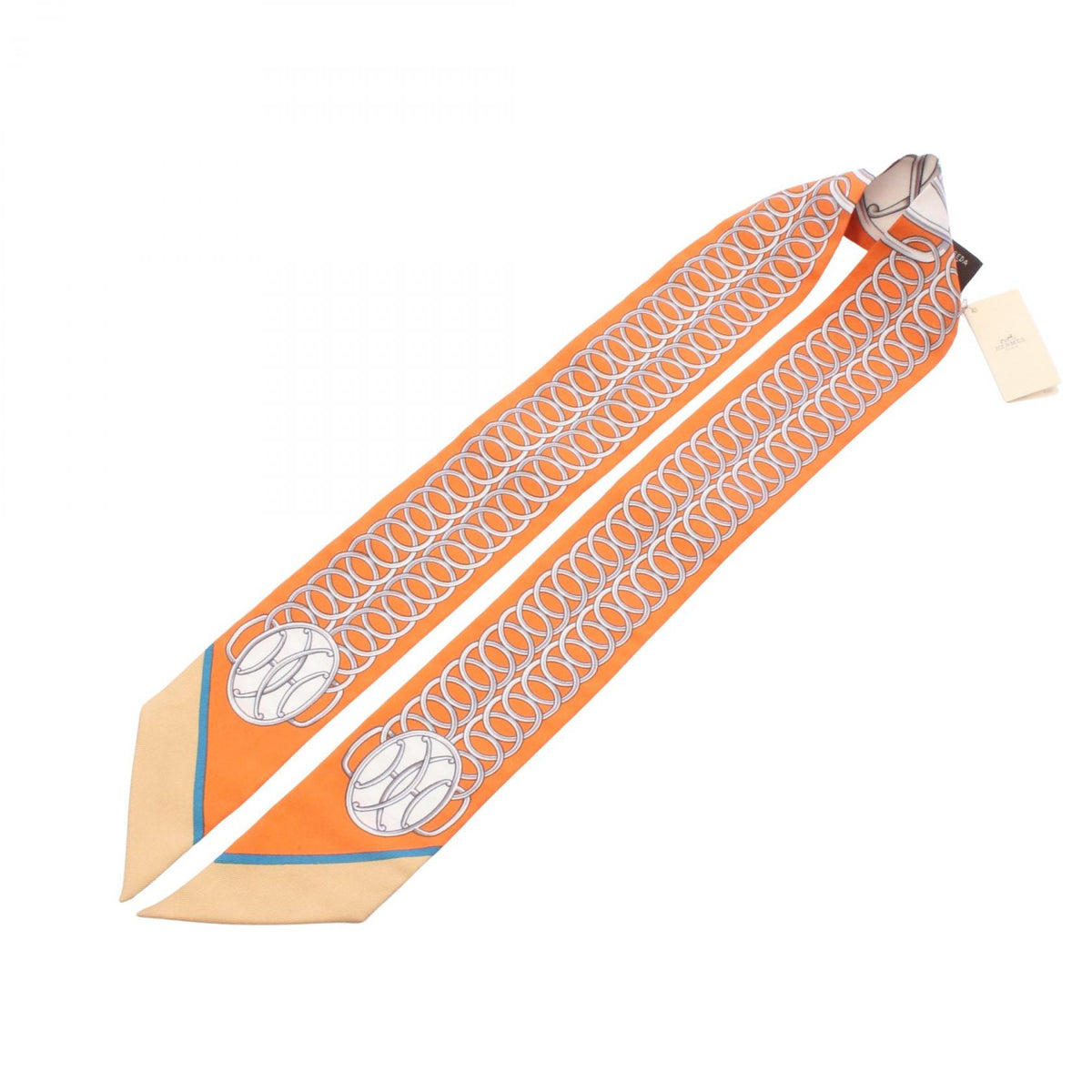 HERMES Twilly Lift Profile Scarf Orange
