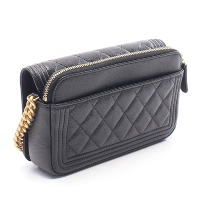 CHANEL Boy Chanel Caviar Phone Bag Black