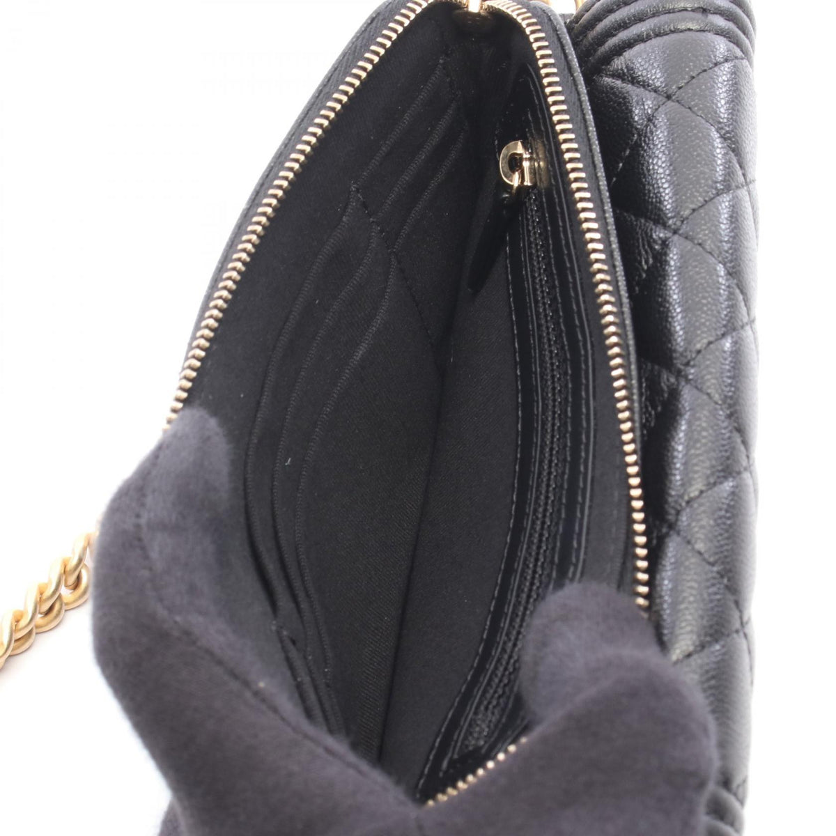 CHANEL Boy Chanel Caviar Phone Bag Black