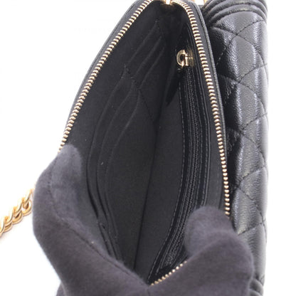 CHANEL Boy Chanel Caviar Phone Bag Black