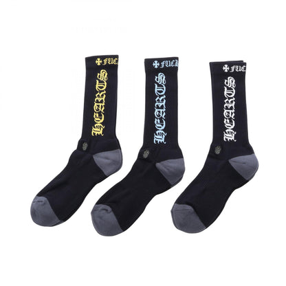 CHROME HEARTS Logo Embroidered Socks Black Size L/JP27~30
