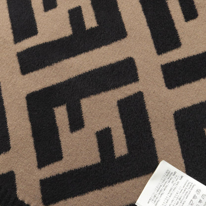 FENDI Zucca Wool Rayon Scarf Brown Black