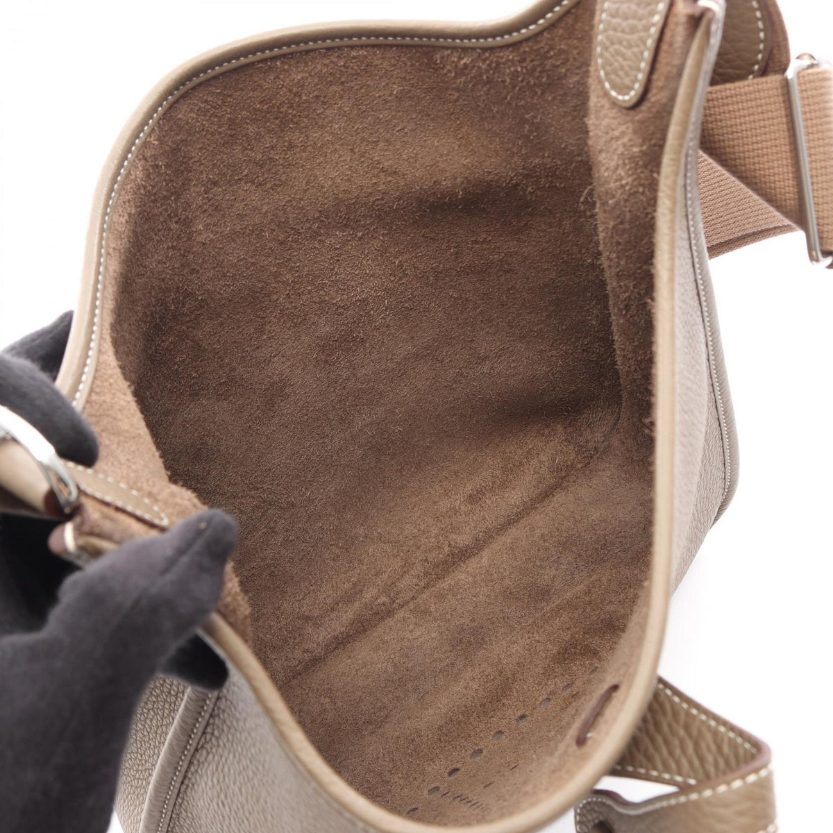 HERMES Evelyne III PM Etoupe Shoulder Bag