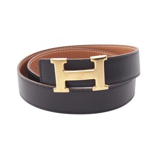 HERMES Constance Reversible H Belt Black/Brown Size 75