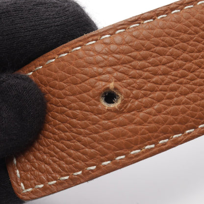 HERMES Constance Reversible H Belt Black/Brown Size 75