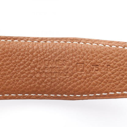 HERMES Constance Reversible H Belt Black/Brown Size 75