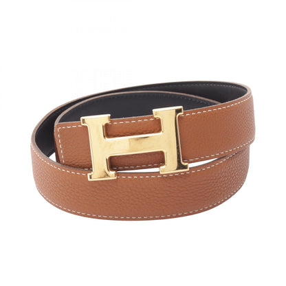 HERMES Constance Reversible H Belt Black/Brown Size 75
