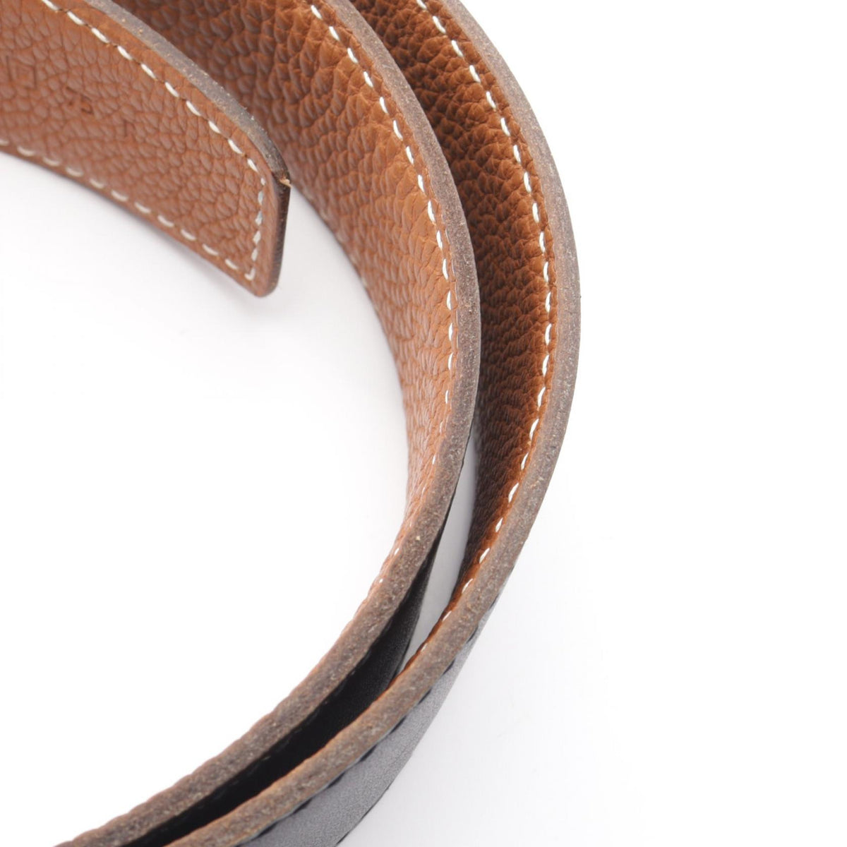 HERMES Constance Reversible H Belt Black/Brown Size 75