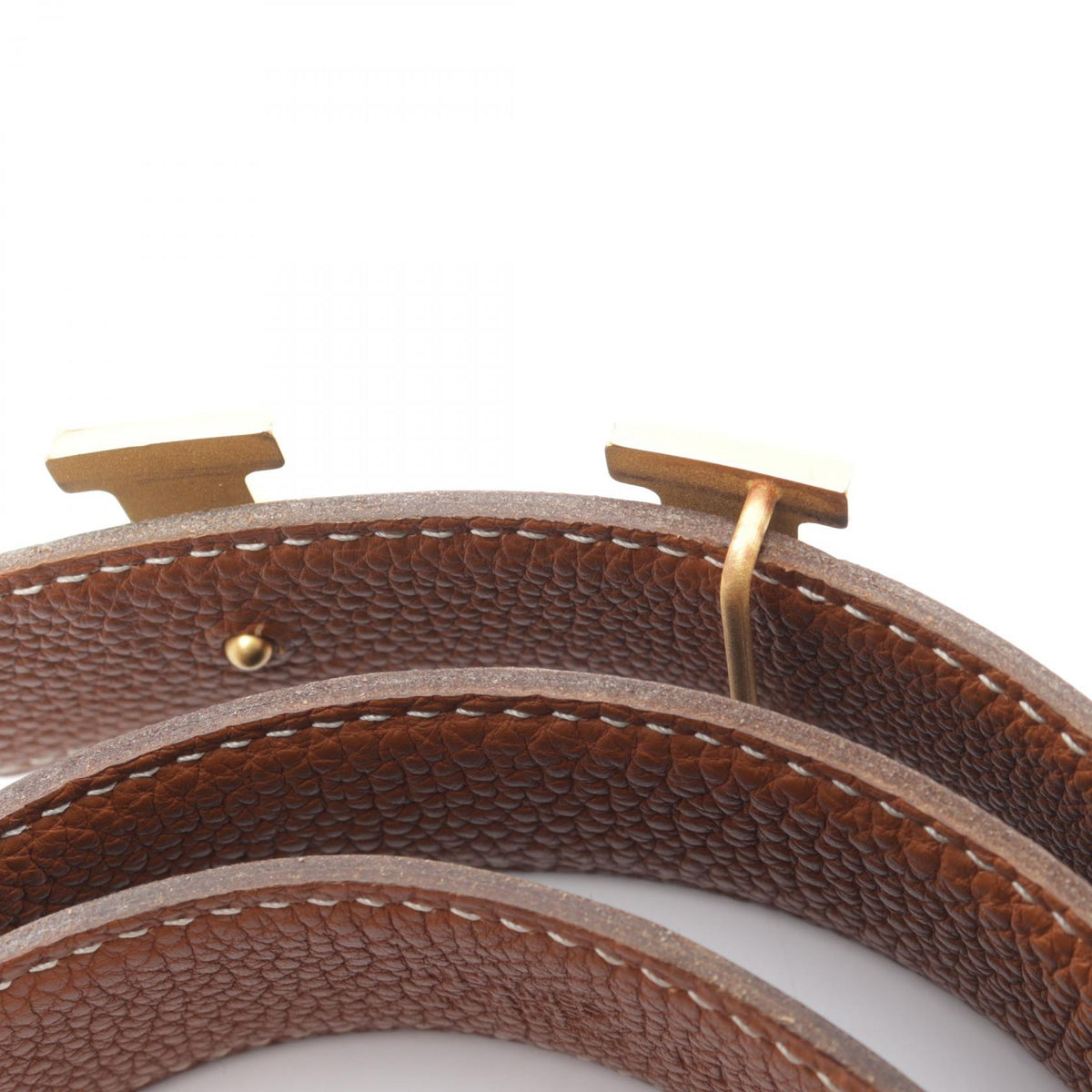 HERMES Constance Reversible H Belt Black/Brown Size 75