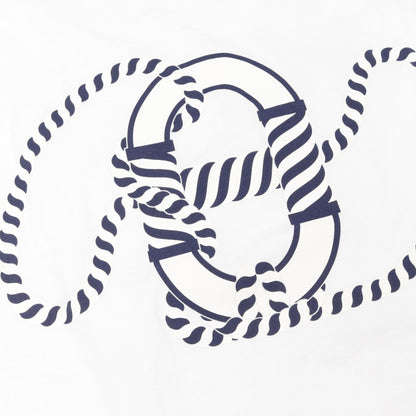 HERMES Kanoe Cotton Short Sleeve T-Shirt White Size 36
