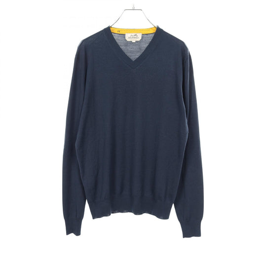 HERMES Wool Sweater Navy Size S