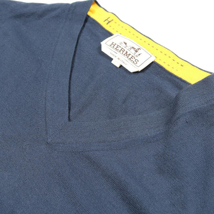 HERMES Wool Sweater Navy Size S