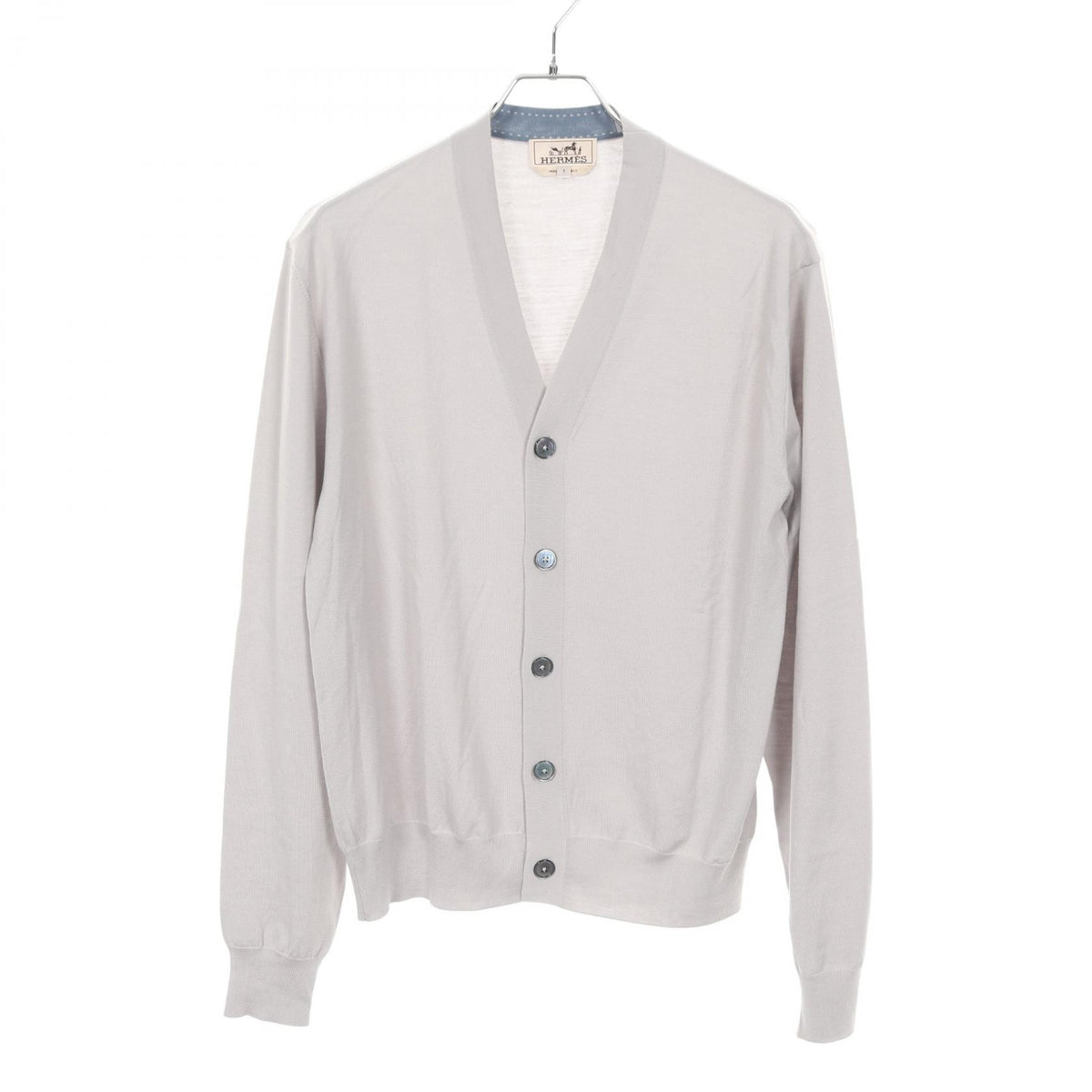 HERMES Wool Cardigan Gray Size S