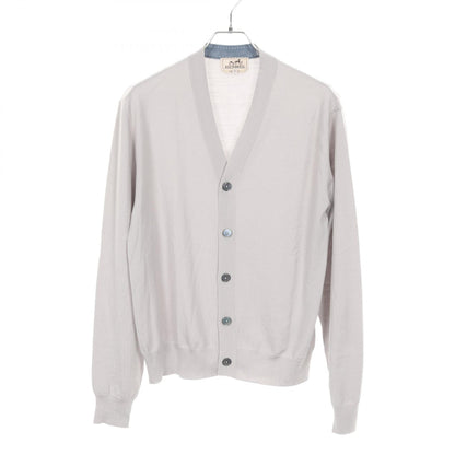 HERMES Wool Cardigan Gray Size S