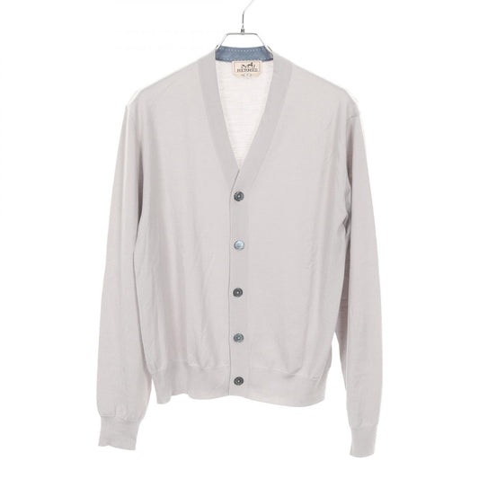 HERMES Wool Cardigan Gray Size S