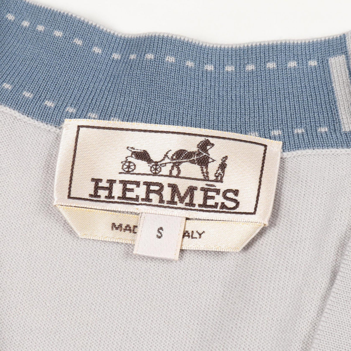 HERMES Wool Cardigan Gray Size S