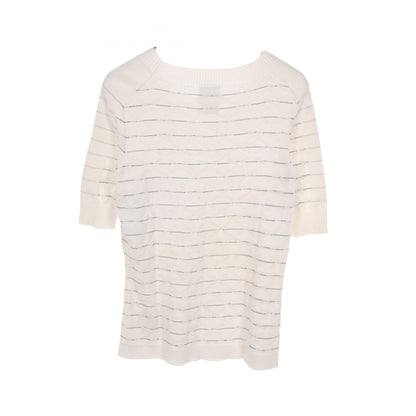 CHANEL Coco Mark Cotton Sweater White/Black Size 36