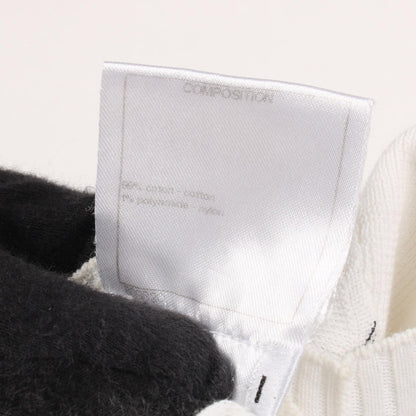 CHANEL Coco Mark Cotton Sweater White/Black Size 36