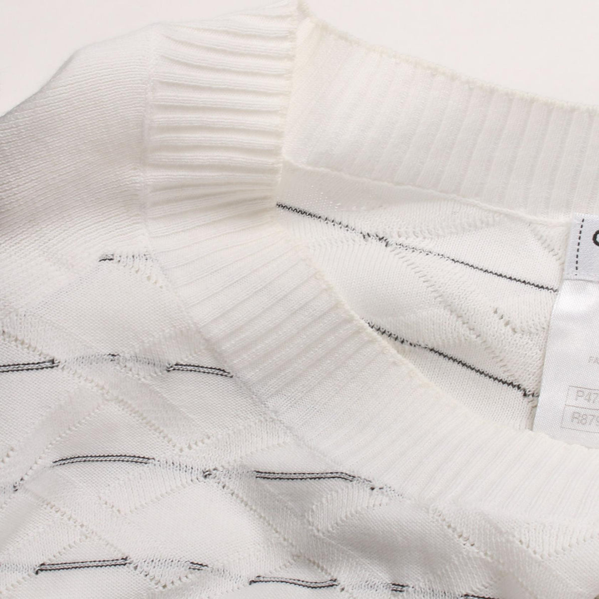 CHANEL Coco Mark Cotton Sweater White/Black Size 36