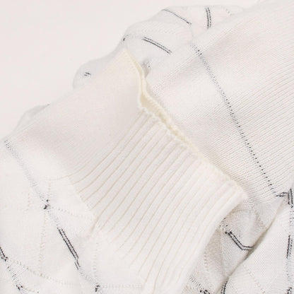 CHANEL Coco Mark Cotton Sweater White/Black Size 36