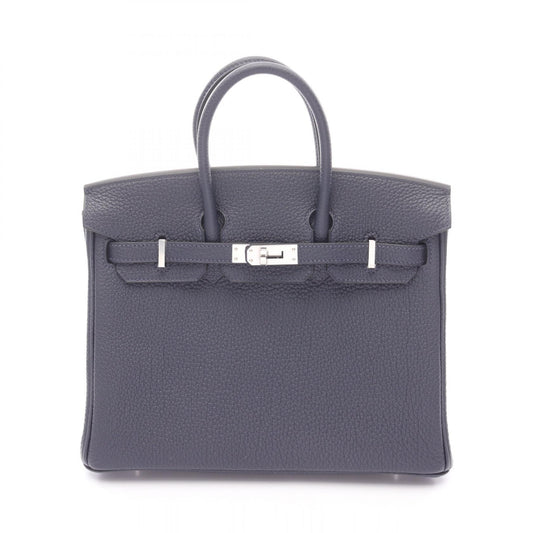 HERMES Birkin 25 Bleu Nuit Togo Bag Blue