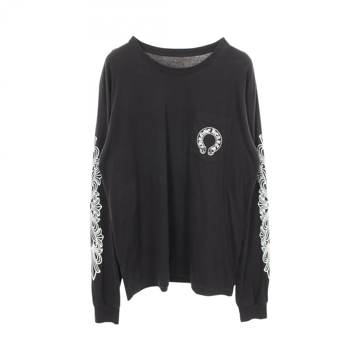 CHROME HEARTS Horseshoe Floral Cross T-Shirt Black Size L