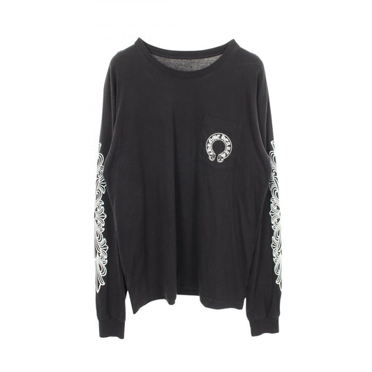 CHROME HEARTS Horseshoe Floral Cross T-Shirt Black Size L