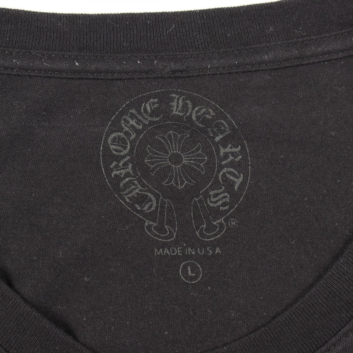 CHROME HEARTS Horseshoe Floral Cross T-Shirt Black Size L