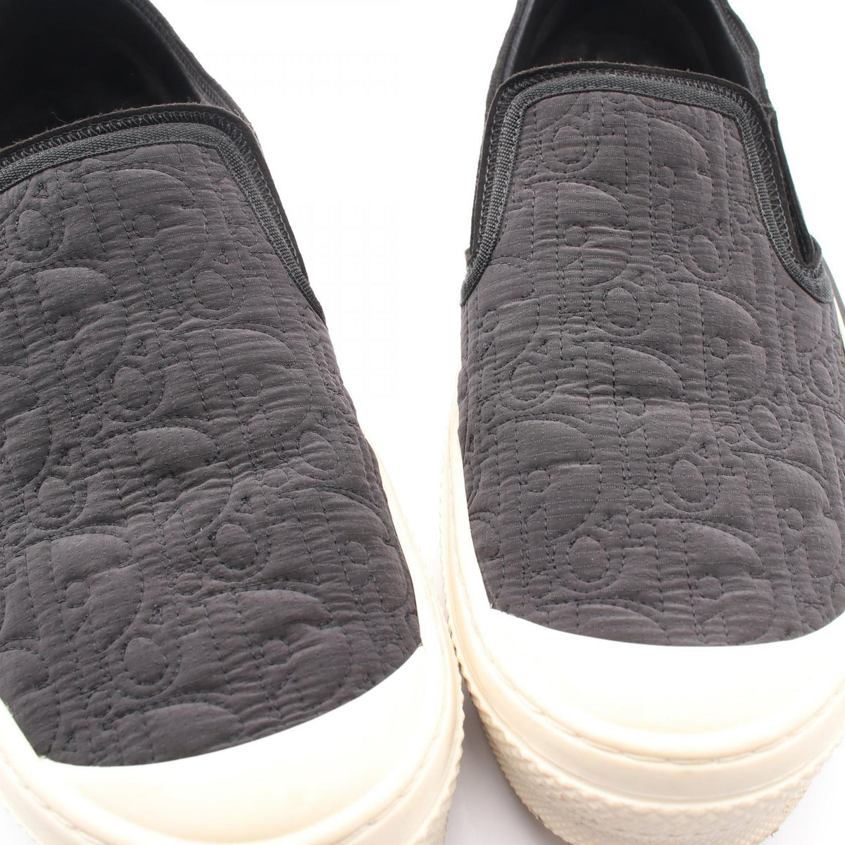 Dior Oblique Jacquard Fabric Slip-Ons Black Size EU 42
