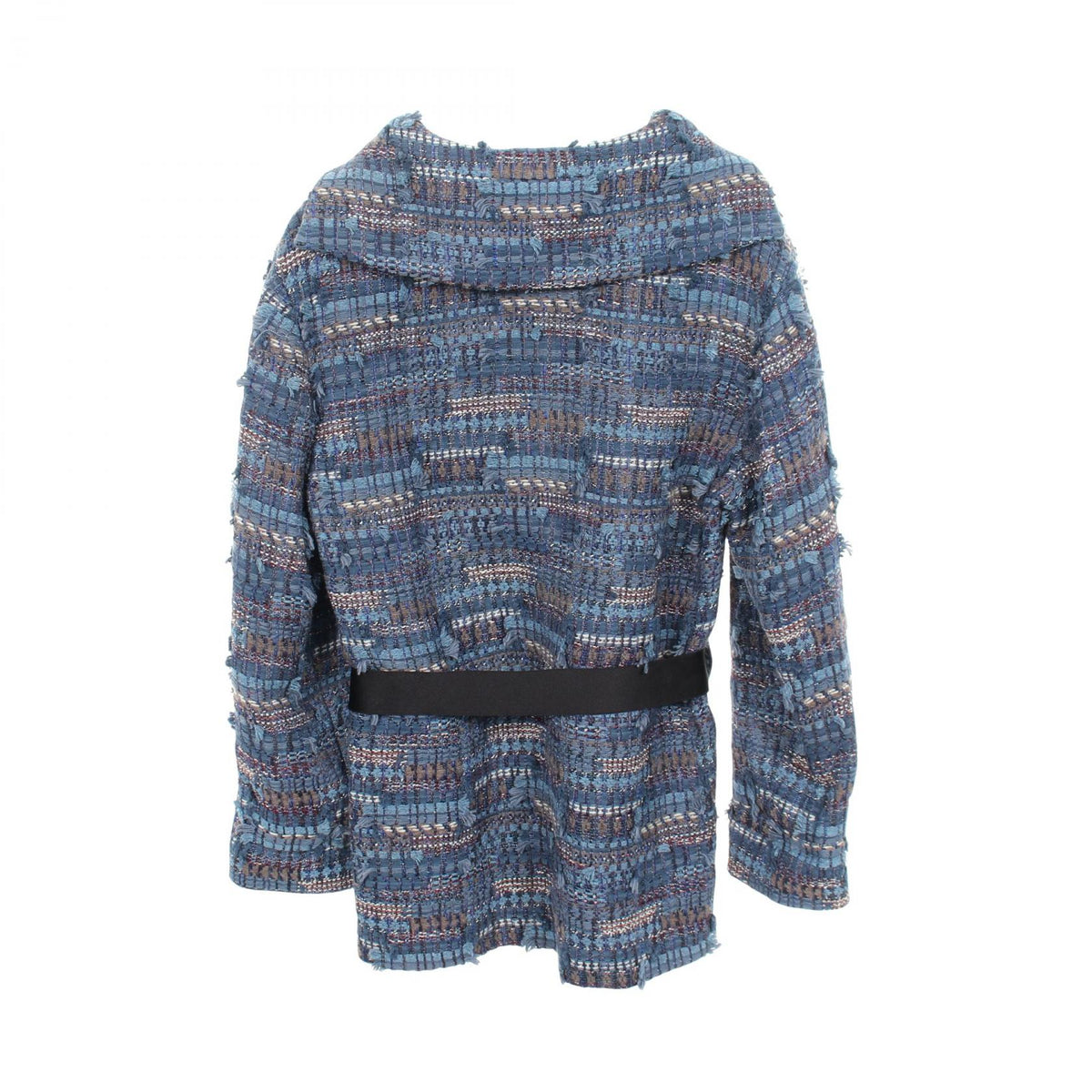CHANEL Blue Tweed Pullover Sweater Size 36