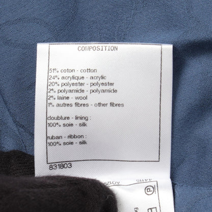 CHANEL Blue Tweed Pullover Sweater Size 36