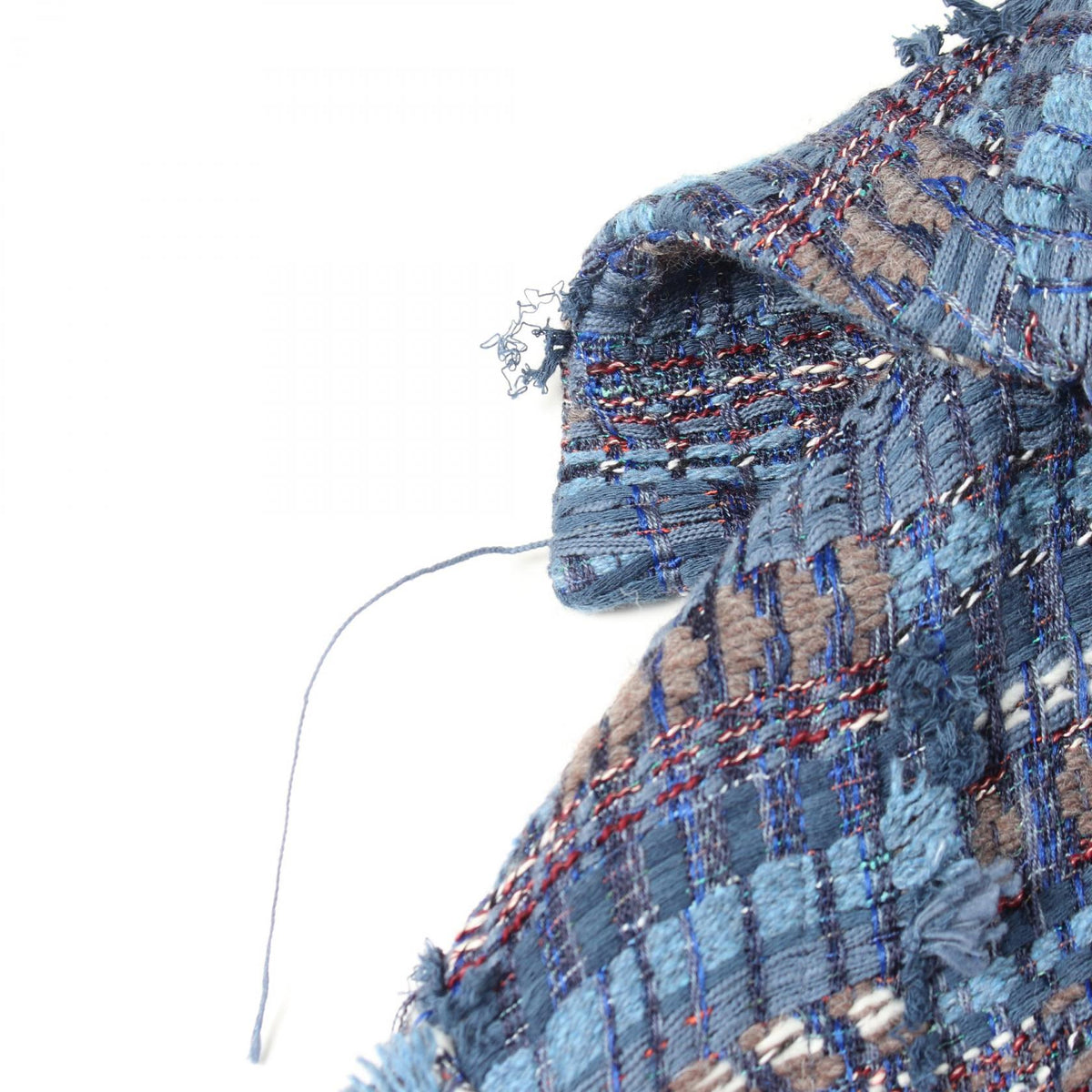 CHANEL Blue Tweed Pullover Sweater Size 36