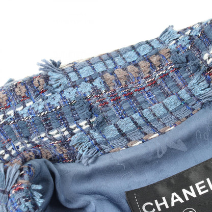 CHANEL Blue Tweed Pullover Sweater Size 36