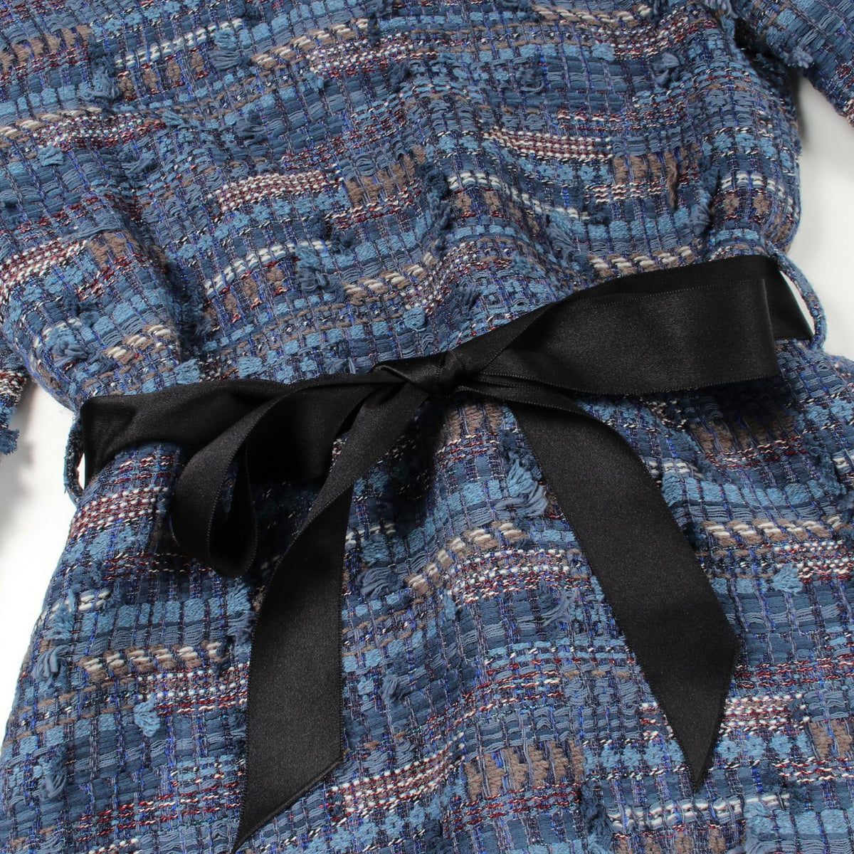 CHANEL Blue Tweed Pullover Sweater Size 36