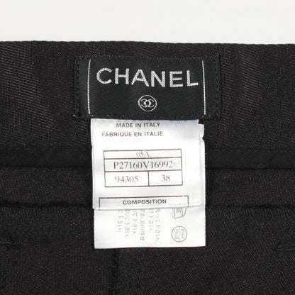 CHANEL Coco Mark Button Cotton Silk Jeans Size 38