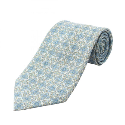 HERMES All-Over Pattern Silk Tie Blue