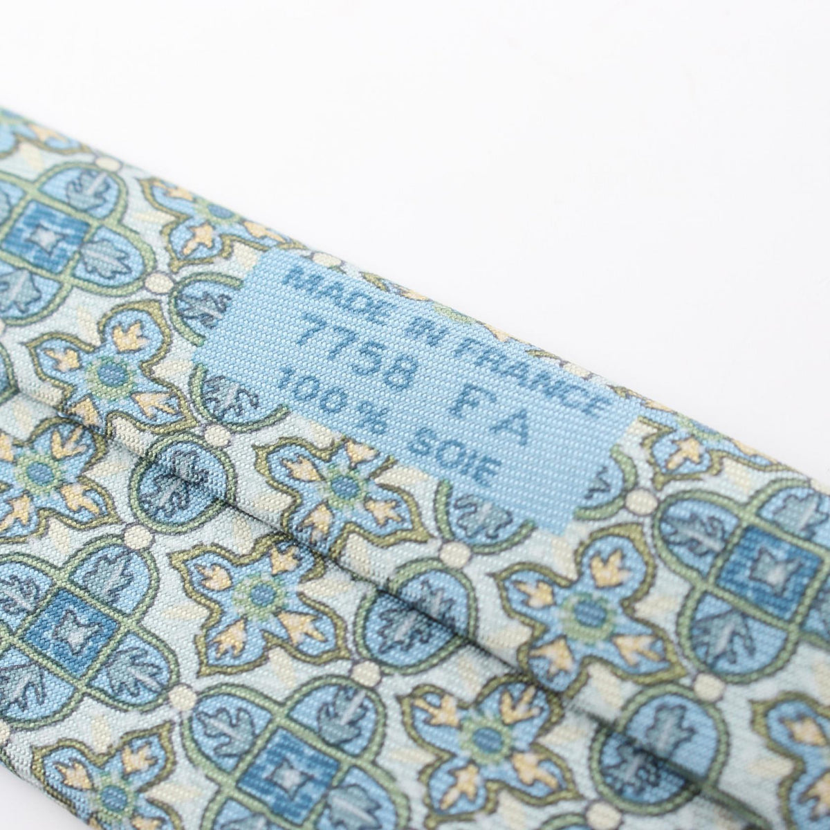HERMES All-Over Pattern Silk Tie Blue