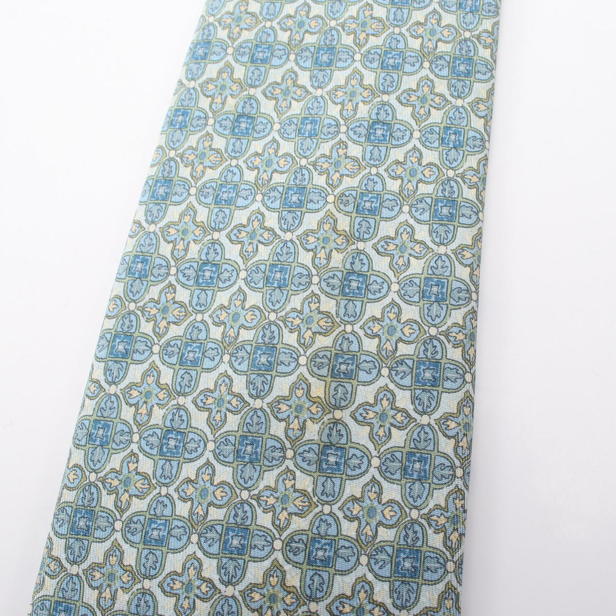 HERMES All-Over Pattern Silk Tie Blue