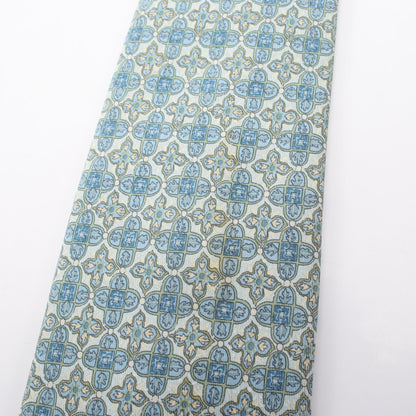 HERMES All-Over Pattern Silk Tie Blue