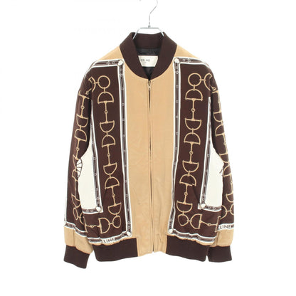 CELINE CASAQUE Silk Blouson Brown Multi Size 36