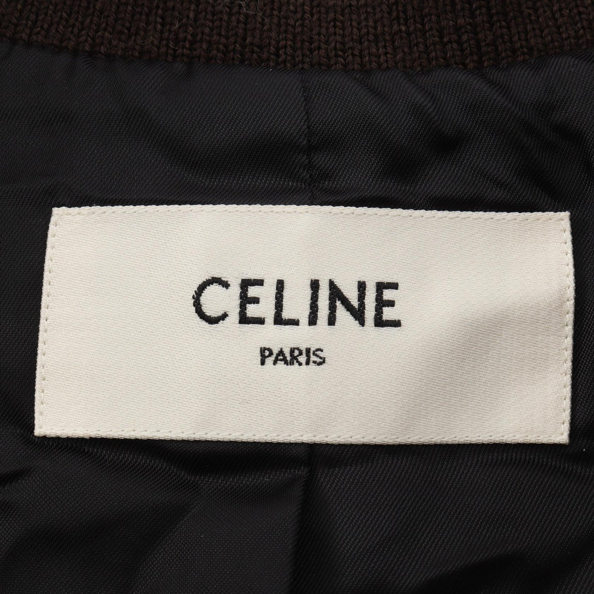 CELINE CASAQUE Silk Blouson Brown Multi Size 36